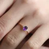 Ring with bezel-set amethyst and diamond accents