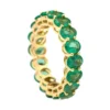 925 Sterling Silver Oval Shaped Emerald Eternity Band
