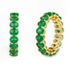 925 Sterling Silver Oval Shaped Emerald Eternity Band - Image 2