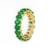 925 Sterling Silver Oval Shaped Emerald Eternity Band - Image 3