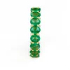 925 Sterling Silver Oval Shaped Emerald Eternity Band - Image 6