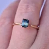 Sterling silver ring with a solitaire CZ sapphire stone