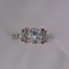 925 Sterling Silver Pastel Montana Sapphire Floral Cluster Ring - Image 3