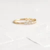 Slim pave band ring in 925 sterling silver with thick gold plating