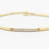 Sterling silver bracelet featuring a pave diamond bar design