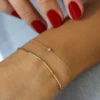 Gold-plated sterling silver bracelet with pave-set CZ diamonds