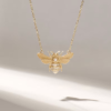 Bee pendant necklace with premium CZ diamond accents