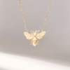 Bee-shaped necklace with detailed pave setting