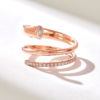 Sterling silver spiral ring with a distinctive tapered band
