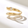 925 Sterling Silver pave diamond ring with a refined statement design
