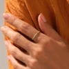 Gold-plated sterling silver ring with a slim profile