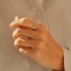 925 Sterling Silver Pave Diamond Bubble Eternity Ring: Infinity Wedding Band, 1.30CT - Image 2