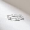 925 Sterling Silver Pave Diamond Bubble Eternity Ring: Infinity Wedding Band, 1.30CT - Image 5
