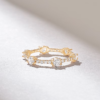 925 Sterling Silver Pave Diamond Bubble Eternity Ring: Infinity Wedding Band, 1.30CT - Image 6