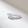 925 Sterling Silver Pave Diamond Bypass Wedding Band - Image 5