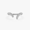 925 Sterling Silver Pave Diamond Cuff Ring - Image 2