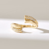 925 Sterling Silver Pave Diamond Cuff Wrap Ring - Image 2
