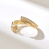 925 Sterling Silver Pave Diamond Cuff Wrap Ring - Image 4