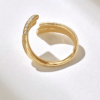 925 Sterling Silver Pave Diamond Cuff Wrap Ring - Image 7
