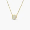 Sterling silver disc necklace with micro pave sparkle