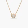 Disc necklace with pavé-set stones and a clean silhouette