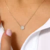 Sterling silver disc necklace designed for everyday layering