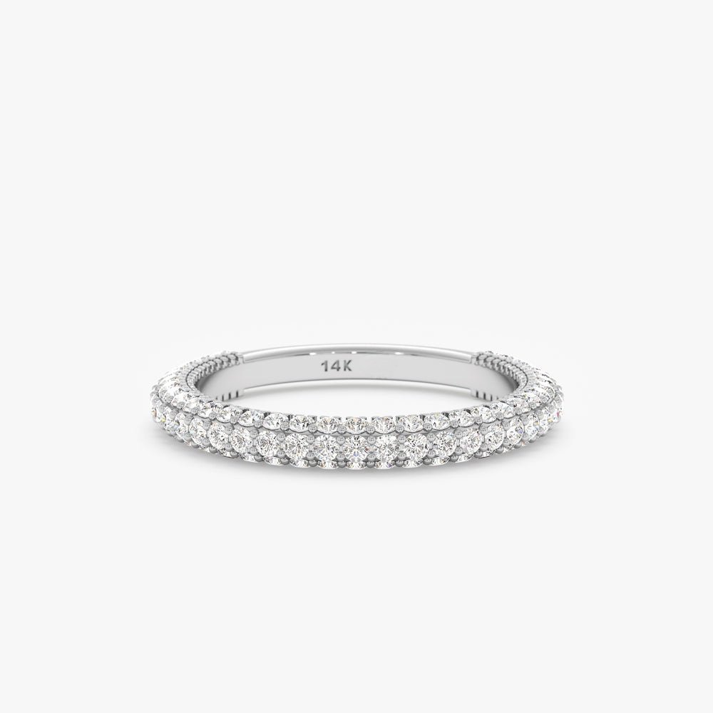 925 Sterling Silver Pave Diamond Dome Ring