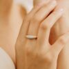 925 Sterling Silver Pave Diamond Dome Ring - Image 4