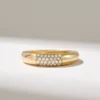 Gold-plated sterling silver ring with subtle pave sparkle