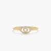 925 Sterling Silver Pave Diamond Evil Eye Outline Ring