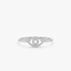 925 Sterling Silver Pave Diamond Evil Eye Outline Ring - Image 4