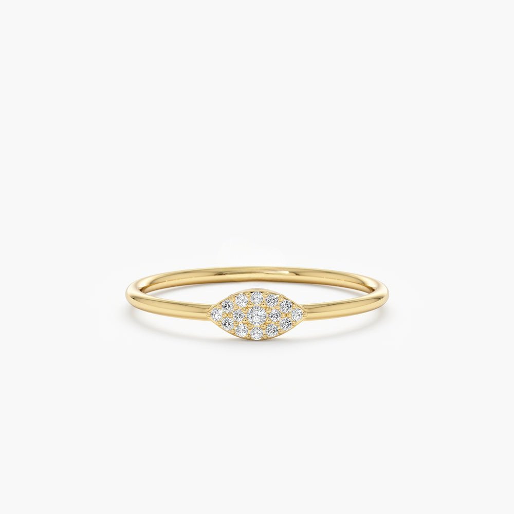 925 Sterling Silver Pave Diamond Evil Eye Ring