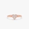925 Sterling Silver Pave Diamond Heart Ring