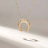 Horseshoe necklace with premium CZ stones in a pave setting