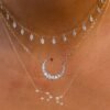 925 Sterling Silver Pave Diamond Marquise Drop Necklace - Image 2