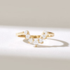 Pave setting nesting ring with premium CZ diamond accents