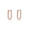 925 Sterling Silver rectangle hoop earrings sold as a pair