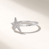 925 Sterling Silver Pave Diamond Star Ring: Dainty Celestial Statement Ring for Women - Image 4