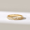 Wedding band with premium CZ diamonds in a pave setting