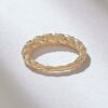 925 Sterling Silver Pave Diamond Twisted Dome Ring - Image 7