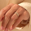 Sterling silver wedding band with vintage-inspired pave detailing