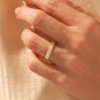 Vintage wedding band with thick gold plating and slim profile