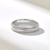 Sterling silver ring with elegant pave edge and refined finish