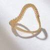 925 Sterling Silver Pave Diamond Wavy Statement Ring - Image 6