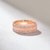 Elegant sterling silver ring with pave-set CZ stones