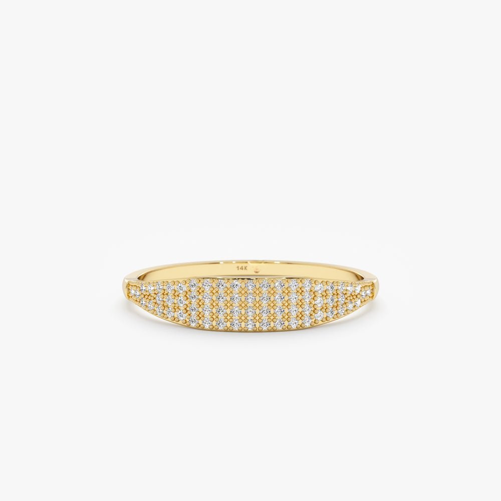 925 Sterling Silver Pave Diamond Wide Ring