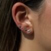 Drop stud earring featuring Premium CZ Diamond pavé detailing