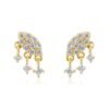 925 Sterling Silver earring with thick gold plating and pavé finish