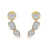 925 Sterling Silver Pave Multi Shape Diamond Climber Earring