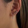 925 Sterling Silver Pave Multi Shape Diamond Climber Earring - Image 2